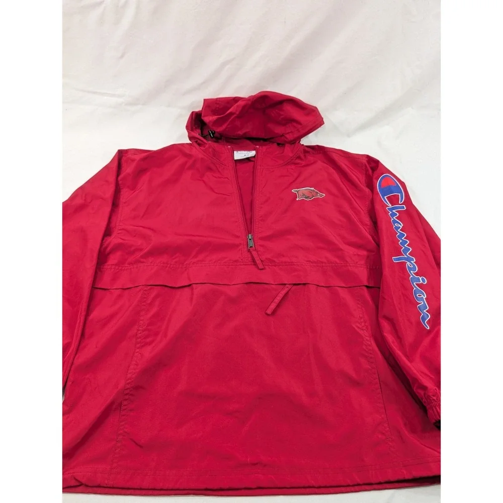 Arkansas University Razorbacks NCAA Sports‎ Windbreaker Jacket Anorak Red Medium - Picture 3 of 8